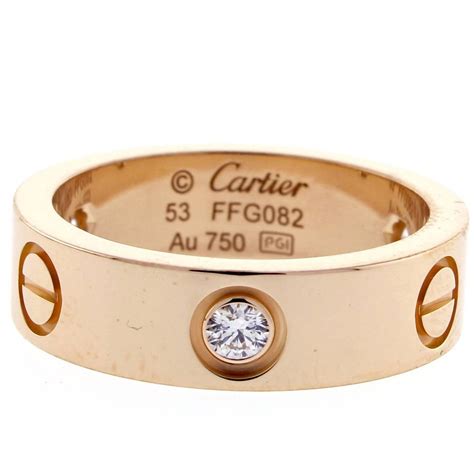 cartier love ring 3 diamond rose gold|cartier 750 ring 52833a price.